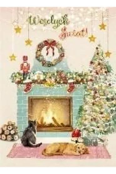 Karnet B6 Boże Narodzenie - Świąteczny kominek