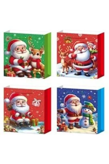 Torebka prezentowa S Boże Narodzenie brokat mix