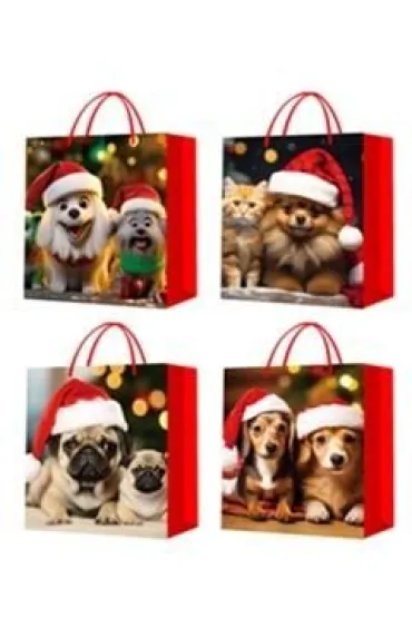 Torebka prezentowa L Boże Narodzenie brokat mix