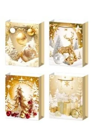 Torebka prezentowa S Boże Narodzenie brokat mix