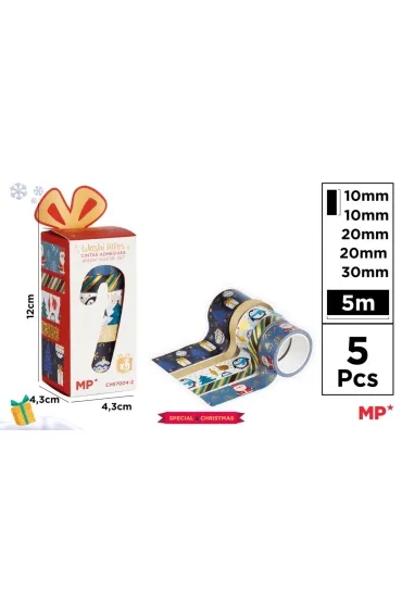 Taśmy dekoracyjne świąteczne washi 5 szt