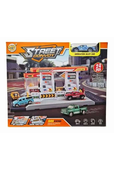 Stacja benzynowa z autkiem