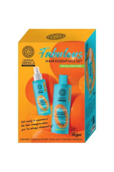 SIBERICA PROFESSIONALSET Oblepikha Fabulous Repair Multi-Use Serum wielofunkcyjne serum naprawcze do włosów + Volume Shampoo szampon nadający objętości
