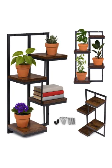 Kwietnik ścienny półka wisząca na kwiaty ozdoby 4 poziomy loft