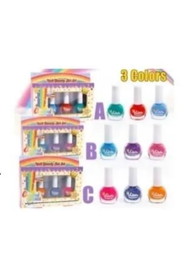 Zestaw do lakierowania paznokci 3 kolory 18x2x14cm