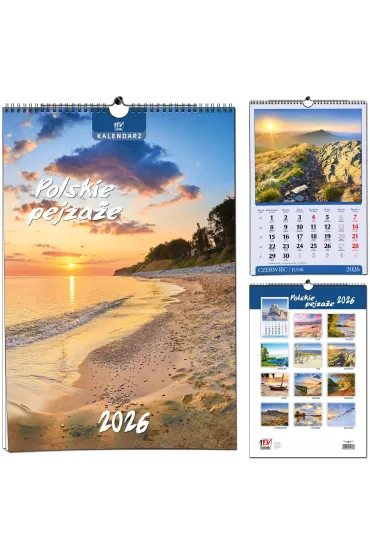 Kalendarz 2026 B3 13 planszowy Polskie Pejzaże
