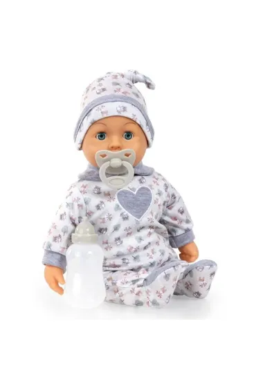 Pierwsze słowa - Bobas 38cm w szarej piżamce