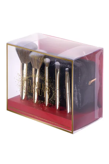 INTER-VIONZestaw pędzli do makijażu z kosmetyczką Flawless Beauty