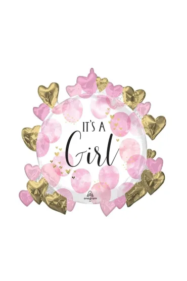 Balon foliowy Baby Girl Pink Watercolor 76x76cm