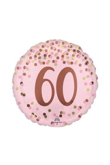 Balon foliowy Pretty pink 60th Birthday 46cm