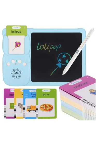 Czytnik do fiszek nauka angielskiego znikopis niebieski