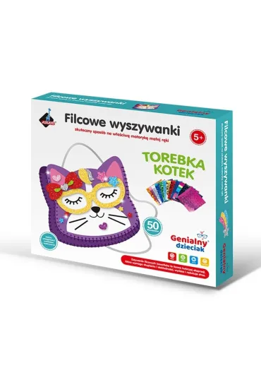 Filcowe wyszywanki - torebka kotek