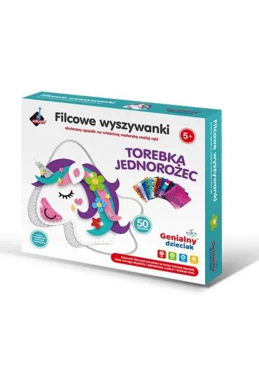 Filcowe wyszywanki - torebka jednorożec