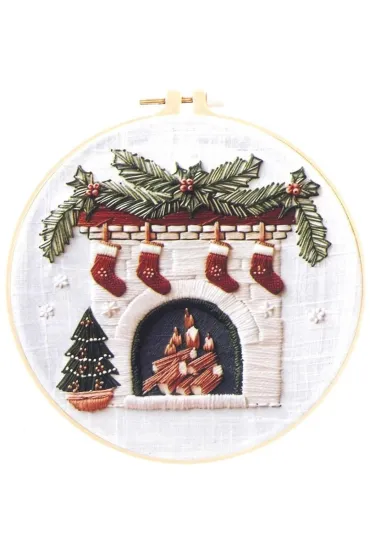 Zestaw do haftowania świąteczny kominek