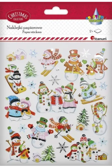 Naklejki papierowe bałwanki 2 arkusze