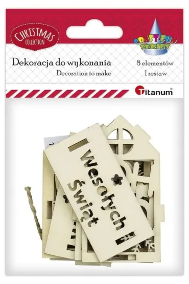 Zawieszka drewniana 3D domek ażurowy 69x56x85mm