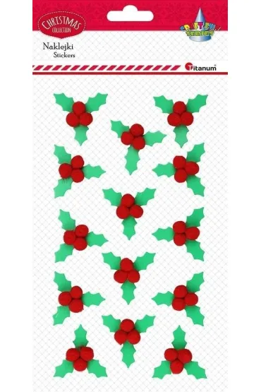 Naklejki 3D liście ostrokrzewu 14 szt