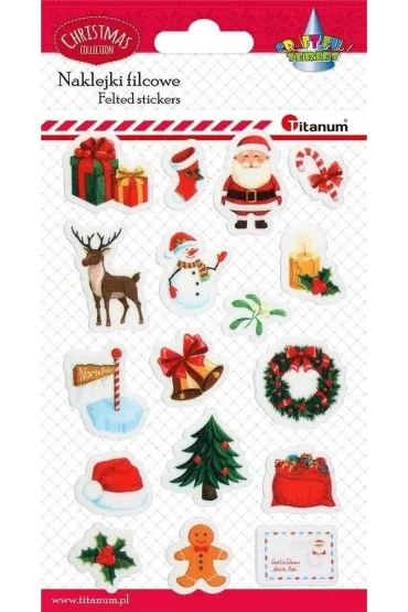 Naklejki świąteczne filcowe 17 szt