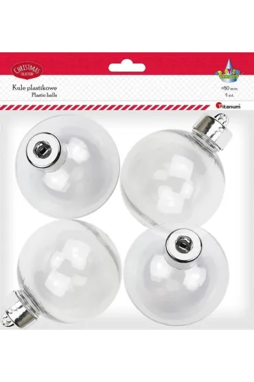 Bombki plastikowe kule 8cm 4 szt