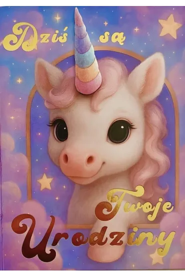 Karnet Urodziny jednorożec
