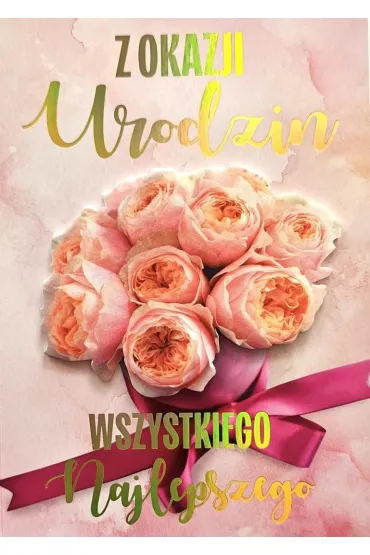 Karnet Urodziny damskie bukiet