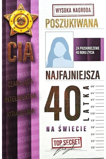 Karnet Urodziny 40 damskie poszukiwana