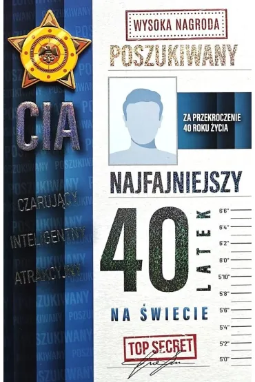 Karnet Urodziny 40 męskie poszukiwany