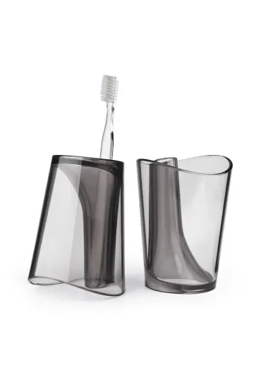 Kubek ze stojakiem na szczoteczkę Czarny 10094-BO