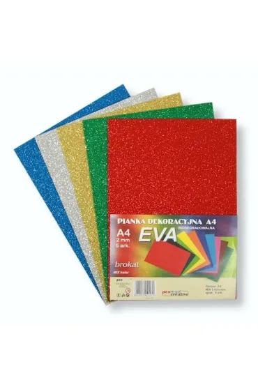 Pianka brokatowa A4 Eva mix biodegrad. 5 szt