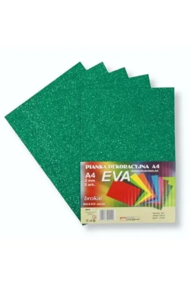 Pianka brokatowa A4 Eva morski biodegrad. 5 szt