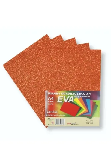 Pianka brokatowa A4 Eva pomar. biodegrad. 5 szt
