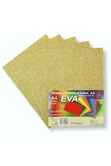 Pianka brokatowa A4 Eva złota biodegrad. 5 szt