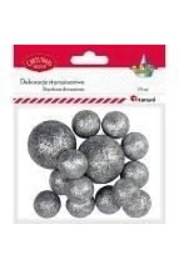 Styropianowe kulki 16/25/27mm srebrne 14 szt