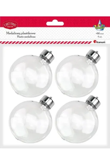 Bombki plastikowe kule 8cm 4 szt