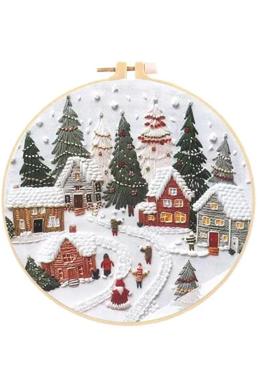 Zestaw do haftowania świąteczna wioska