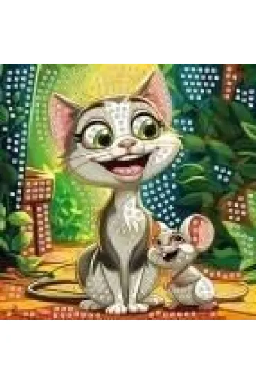 Mozaika piankowa kot i mysz 25x25cm