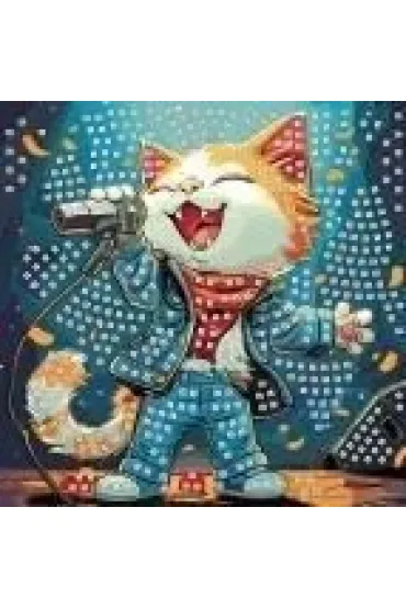 Mozaika piankowa śpiewający kot 25x25cm