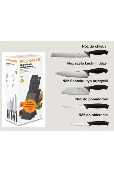 Zestaw 5 noży w bloku czarnym