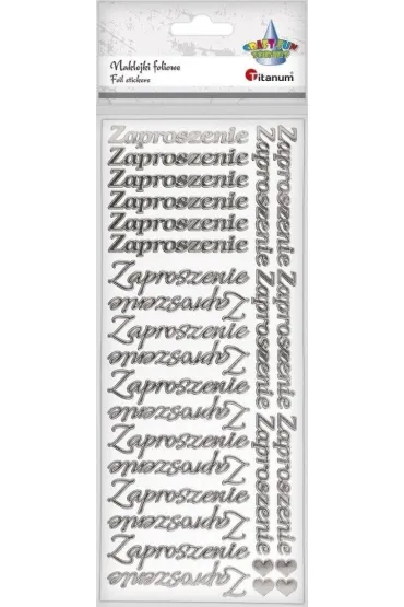 Naklejki foliowe napis Zaproszenie 28 szt