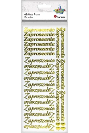 Naklejki foliowe napis Zaproszenie 28 szt