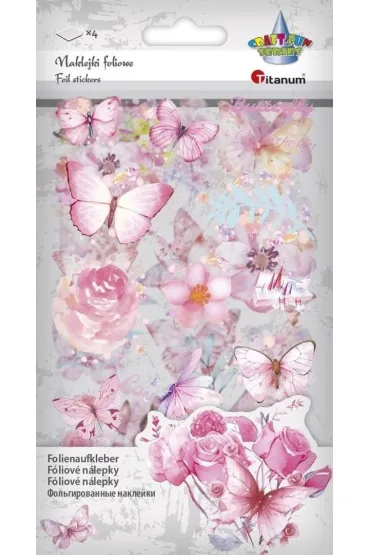 Naklejki foliowe 4 plansze motyle, kwiaty