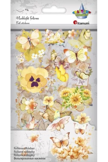Naklejki foliowe 4 plansze motyle, kwiaty