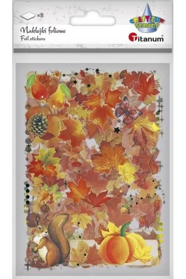 Naklejki foliowe 8 plansz dynie, liście, grzyby