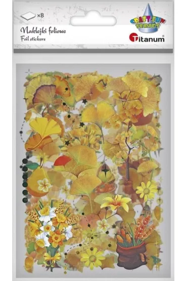 Naklejki foliowe 8 plansz liście, kwiaty, kosze