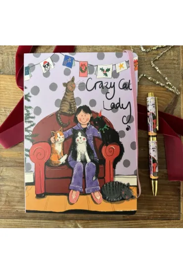 Notatnik z gumką A5 Crazy Cat Lady Kociara Święta