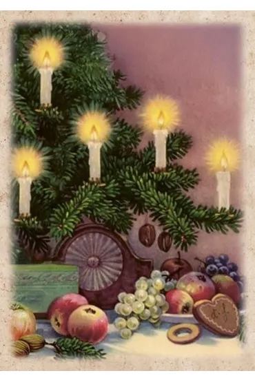 Karnet ST486 B6 + koperta Choinka ze świeczkami