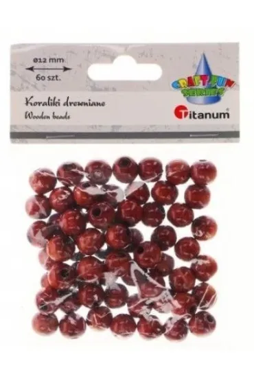 Koraliki drewniane brązowe 60 szt