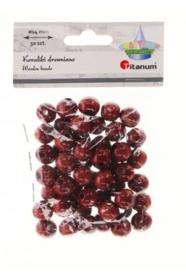 Koraliki drewniane brązowe 50 szt