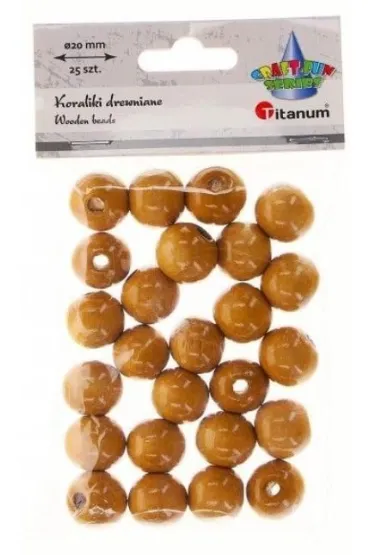 Koraliki drewniane jasno brązowe 25 szt