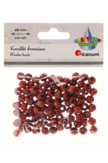 Koraliki drewniane lakierowane brązowe 100 szt